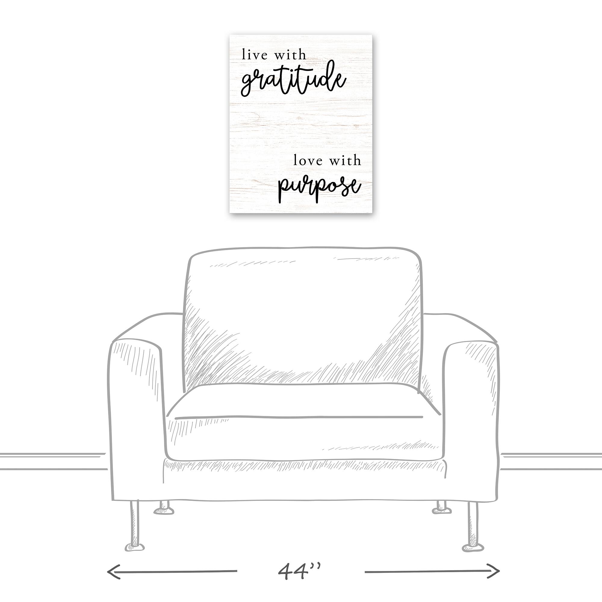 Live WIth Gratitude Love With Purpose 16" x 20" Canvas Wall Art